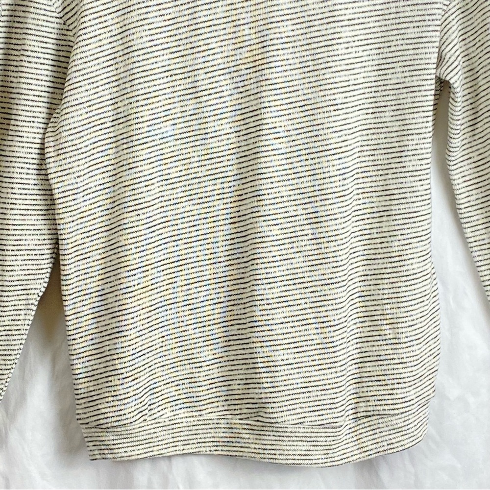 Skies Are Blue Womens Knit Top Stripe Embroidered Ruffle Pullover Shirt Size XS - Picture 16 of 16